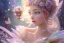 Placeholder: one very little beautiful fairy above one big crystal subtle flower in a galactic ambiance, transparent petals, delicate colors, in the foreground, full of details, smooth, bright sunshine，soft light atmosphere, light effect，vaporwave colorful, concept art, smooth, extremely sharp detail, finely tuned detail, ultra high definition, 8 k, unreal engine 5, ultra sharp focus