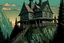 Placeholder: horror two-story house on a mountain color in mountain that didn’t look natural animated