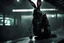 Placeholder: Cyberpunk black rabbit. Photograph.