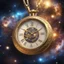 Placeholder: golden pocket watch with nebula and cosmic, cinematic, 16k resolution, photorealistic