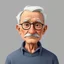 Placeholder: cartoon older man plain background no expression