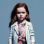 Placeholder: Zoey deutch toddler, full body, leather jacket, floral shirt, floral skirt, Nike sneaker, soft skin, city background, dramatic lighting, hyper realistic