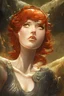 Placeholder: portrait, beautiful stunning corporate Memphis warrior lady and goddess, red short hair, ice eyes, fantasy atmosphere, styled by Corrado Vanelli, Norman Rockwell, Boris Vallejo super detailed, Studio Ghibli, Anime Key Visual, by Makoto Shinkai, Deep Color, Intricate, 8k resolution concept art, Natural Lighting, Beautiful Composition