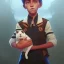 Placeholder: Portrait of a magical kid with his pet by Nick Harris