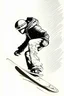 Placeholder: thin line drawing of a snowboarder