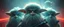 Placeholder: volume fog light, hyper real close up on fluffy beard faces of rock alien cricket duck priest gremlin man general with hi tech transcendent lazer plasma blaster arsenal from hell, guarding bridge up to space saucer neon plastic transparent, movie poster