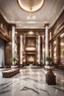 Placeholder: classic interior hotel lobby with marble and wood material