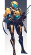 Placeholder: a beautiful robot gold. gun arm