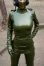 Placeholder: Russian military girls. Army green surfaces body, latex. skin is golden hard plastic material. Cyber-punk. Metallic headphones and speakers, Old-fashioned cameras integrated to heads. Face covered by optics. Perfect body, thick thighs and calves. simple face. Wide hip, skirt bleats nicely. Asa Akira. Partly symmetrical. Straitjacket. Rusty and decayed background. Steam-plunge air-bottles. Euclidean 3D-tiling walls. 5th dimensional surface structures. Oppressive atmosphere