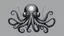 Placeholder: cyborg octopus, duotone illustration, cool, minimal, plain dark grey bg, detailed