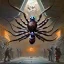 Placeholder: giant spider chasing crowded people under the subway, peter mohrbacher, donato giancola