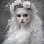 Placeholder: a close up of a doll with a flower in her hair, a portrait, by Marie Angel, tumblr, beautiful elegant dryad, ivory make up, sad look, sakimichan frank franzzeta, crowned, white head, 2 0 2 4, retro and ethereal, twigs, shot with Sony Alpha a9 Il and Sony FE 200-600mm f/5.6-6.3 G OSS lens, natural light, hyper realistic photograph, ultra detailed -ar 3:2 -q 2 -s 750