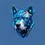 Placeholder: a a blue logo that looks like the cyborg dog