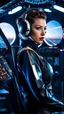 Placeholder: Cybergirl Photo realistic Incredibly beautiful English actress Barbara Rose Kellerman acting as pilot, cyberspace cyberpunk style, science fictional theme, overlooking Earth from space, attractive appealing mood, realistic image, hypersetailed photo, 200 megapixels, 8K resolution, UHD quality image enhanced, back lite, gorgeous, dynamic colors, low saturation colors, back lit, fascinating beauty, volumetric lighting, laces, balance brightness, intricate detail facial expressions, shadow depth
