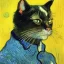 Placeholder: Portrait of a cat by Van Gogh