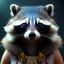 Placeholder: portrait of a female anthropomorphic raccoon with tribal and metallic jewelry. character design by cory loftis, fenghua zhong, ryohei hase, ismail inceoglu and ruan jia. unreal engine 5, artistic lighting, highly detailed, photorealistic, fantasy