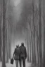 Placeholder: Forest, old couple walking, model style, hyper realistic, accurate, delicate, extremely detailed, Graphic novel style, wide-angle, front view, open aperture, superfine pencil