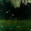 Placeholder: A dark green meadow with viny flowers painted by Clyfford Still