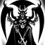 Placeholder: Devil demon satan king knights war code prophecy black and white antichrist