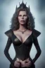 Placeholder: Kim Basinger as evil queen in black leather, busty, cleavage, curvy, angry, stern look. character design by cory loftis, fenghua zhong, ryohei hase, ismail inceoglu and ruan jia. unreal engine 5, artistic lighting, highly detailed, photorealistic, fantasy