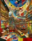 Placeholder: A library filled with magic painted by Wassily Kandinsky