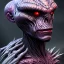 Placeholder: Evil humanoid alien with dark rough skin with scales, concept art, hyper realistic, photorealistic