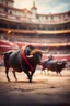 Placeholder: bullfight pornocratic exceptionalism on the brink of chasm, prize winning oil painting,bokeh like f/0.8, tilt-shift lens 8k, high detail, smooth render, down-light, unreal engine