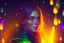 Placeholder: Portrait of a woman, Fireflies in Asgard, colorful polychromatic, ultra-detailed, Artstation, deep color, volumetric lighting, yellow-green color.