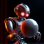 Placeholder: inbred media robot with fur holding a perfect sphere, motion blur, 8k, downlight, soft light, depth of field, photorealism, trending on art station, lotsa detail