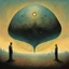 Placeholder: Looking inward, soul blister, surreal style by Zdzislaw Beksinski and Shaun Tan, smooth, sinister, neo surrealism, venn diagram shape, color illustration, artistic, atmosphere of a Max Ernst nightmare