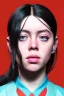 Placeholder: ying in the bathroom, photorealistic illustration, Billie Eilish