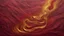 Placeholder: Hyper Realistic Maroon-Path-Texture on Golden-oil-paint-background with burning-embers on it