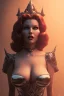 Placeholder: Rita Hayworth as evil queen in black leather, busty, cleavage, curvy, angry, stern look. character design by cory loftis, fenghua zhong, ryohei hase, ismail inceoglu and ruan jia. unreal engine 5, artistic lighting, highly detailed, photorealistic, fantasy