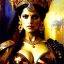 Placeholder: portrait beautiful face queen of Sheba ,busty,medieval metal armor balanciaga fashion clothe painting by gaston bussiere, greg rutkowski, yoji shinkawa, yoshitaka amano, tsutomu nihei, donato giancola, tim hildebrandt, oil on canvas, cinematic composition, extreme detail,fit full head inside picture