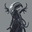 Placeholder: 8 bit pixelart a Biomorphic Biomechanical Alien Queen by Giger
