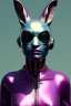 Placeholder: Medium Close Up Portrait, Front image. cyberpunk, rabbit mask, Chinese woman, pink long hair. latex, glossy suit. Pink, black, white, color. Mad max style. Color background, photo studio. Avatar image, highly detailed, concept art, smooth, unreal engine 5, god rays, ray tracing, RTX, lumen lighting, ultra detail, volumetric lighting, 3d, finely drawn, high definition, high resolution.