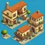 Placeholder: Elevated view of a Venetian house 2d game tileset