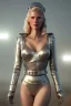 Placeholder: Ultra Realistic retro sci-fi movie scene, waist up view portrait, blonde woman, sweet young Claudia Schiffer face, perfect iris, glow eyes, makeup, weapon. Soldiers next to background, Retro sci-fi style, helmet, tight latex coat, fog, rain, soft color, highly detailed, unreal engine 5, ray tracing, RTX, lumen lighting, ultra detail, volumetric lighting, 3d, finely drawn, high definition, high resolution.