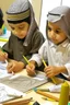 Placeholder: Saudi Arabia children playing with drawing tools