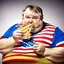 Placeholder: patriotic repulican fat american eating fries