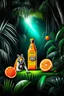 Placeholder: brand campaign for a new drink with orange and chili flavour with a jungle animal