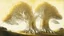 Placeholder: Valinor, tolkien, two giant trees, one giant golden tree, one giant silver tree