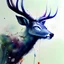 Placeholder: deer , 3D, leaning pose, watercolor illustration by <agnes cecile> <Yoji Shinkawa>,