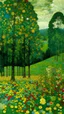 Placeholder: A greenish blue grove near a valley painted by Gustav Klimt