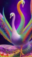 Placeholder: a psychedelic swan in a colorful wonderland