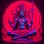 Placeholder: God shiva Demonic image in neon red color pallet