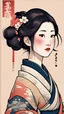 Placeholder: lovely girl in Japanese Ukiyo-e style