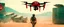 Placeholder: Coca-Cola Branded Military Drone, middle east Desert, cinematic, Fuji Film, Anamorphic lens, 2040s, deep depth of field, in a Cyber punk WW3 film