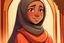 Placeholder: Amina Wearing the Hijab: Illustrate the moment Amina puts on the hijab for the first time. Capture her emotions and newfound confidence.