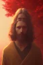 Placeholder: Jesus portrait at dawn by atey ghailan, golden light , heaven, volumetric light, high detail, red leaf tree, perfect